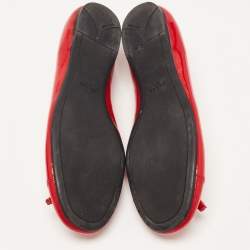Prada Red Patent Leather Bow Ballet Flats Size 38