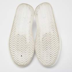 Prada White Leather Macro Low Top Sneakers Size 41
