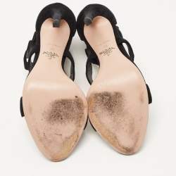 Prada Black Suede Ankle Strap Sandals Size 38