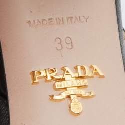 مملوكة مسبقًا Prada Black Leather Crystal Embellished Slingback Pumps Size 39