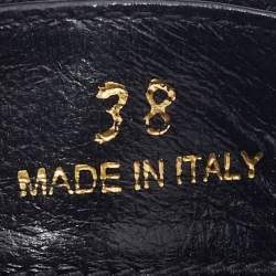 Pre Owned Prada Navy Blue Fabric Crystal Embellished Mary Jane Sneakers Size 38