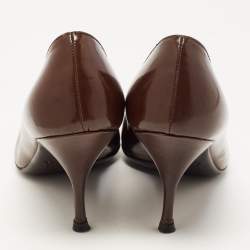 Pre Owned Prada Brown Leather Pointed Toe Pumps Size 37