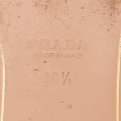 Prada Orange Patent Leather Flat Slides Size 38.5