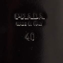 Pre Owned Prada Brown Suede Bow Zip Scrunch Ballet Flats Size 40