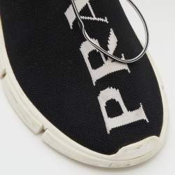 Pre Owned Prada Black Knit Fabric XY Logo Low Top Sneakers Size 35