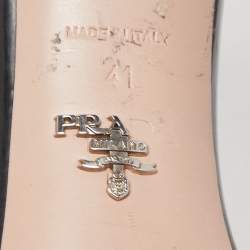 Prada Black Leather Ankle Strap Sandals Size 41