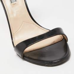 Prada Black Leather Ankle Strap Sandals Size 41