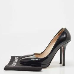 Pre Owned Prada Black Patent Leather Platform Pumps Size 38