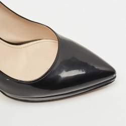 Pre Owned Prada Black Patent Leather Platform Pumps Size 38