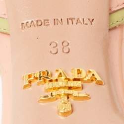 Prada Multicolor Patent Leather Bow Slingback Sandals Size 38