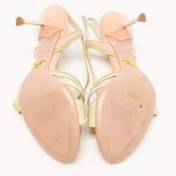 Prada Multicolor Patent Leather Bow Slingback Sandals Size 38