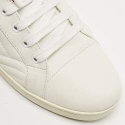 Prada White Quilted Leather Low Top Sneakers Size 41.5