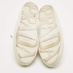 Prada White Quilted Leather Low Top Sneakers Size 41.5