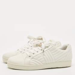 Prada White Quilted Leather Low Top Sneakers Size 41.5