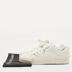 Prada White Quilted Leather Low Top Sneakers Size 41.5