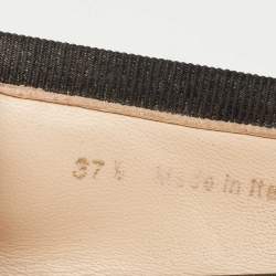 Prada Black Patent Leather Bow Ballet Flats Size 37.5