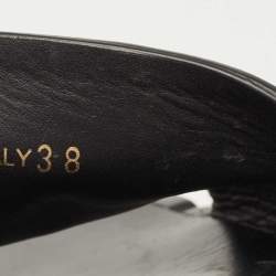 Prada Black Leather Logo Slide Flats Size 38     