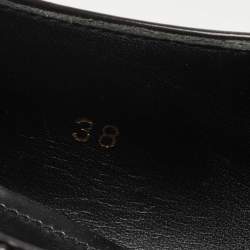 Prada Black Brogue Patent Leather Platform Derby Size 38