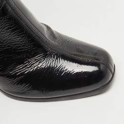Pre Owned Prada Black Patent Leather Knee Length Boots Size 39