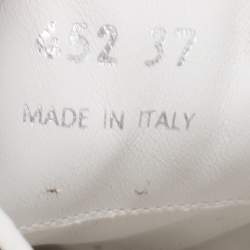 Pre Owned Prada White/Black Leather Macro Low Top Sneakers Size 37
