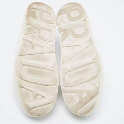 مملوكة مسبقًا Prada White Leather Low Top Sneakers Size 38.5