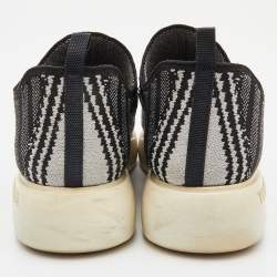 Pre Owned Prada Black/White Lurex Cloudbust Sneakers Size 37