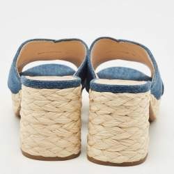 Prada Blue Denim Slide Sandals Size 39