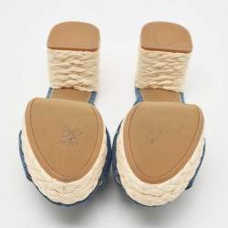 Prada Blue Denim Slide Sandals Size 39