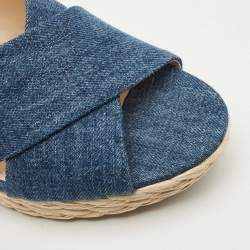 Prada Blue Denim Slide Sandals Size 39