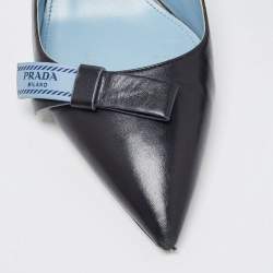 Prada Black Leather Slingback Pumps Size 39