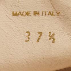 Pre Owned Prada Gold Embossed Snakeskin Crystal Embellished Wedge Sandals Size 37.5