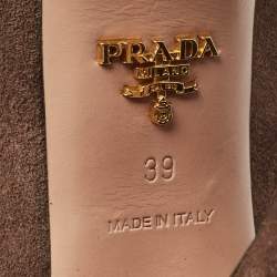 Pre Owned Prada Brown Suede Platform Ankle Boots Size 39