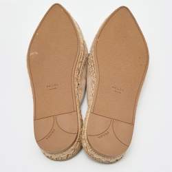 Prada Beige Suede Crystal Embellished Pointed Toe Espadrille Mules Size 38