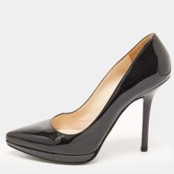 Prada Black Patent Leather Platform Pumps Size 39