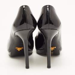 Prada Black Patent Leather Platform Pumps Size 39