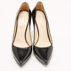Prada Black Patent Leather Platform Pumps Size 39