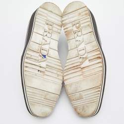 Pre Owned Prada Black Brogue Leather Wingtip Platform Derby Sneakers Size 37