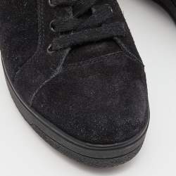 Pre Owned Prada Sport Black Suede High Top Wedge Sneakers Size 38