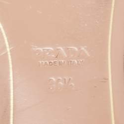 Prada Red Vernice Saffiano Leather Flat Slides Size 36.5