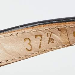 مملوكة مسبقًا Prada Black Patent Leather Espadrille Wedge Ankle Strap Sandals Size 37.5