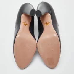 Pre Owned Prada Black Leather Strappy Pumps Size 40