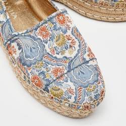 Pre Owned Prada Multicolor Fabric Slip On Espadrilles Flats Size 37
