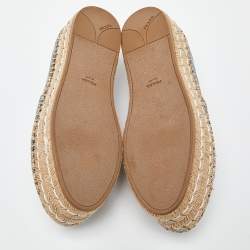 Pre Owned Prada Multicolor Fabric Slip On Espadrilles Flats Size 37