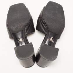 مملوكة مسبقًا Prada Black Quilted Leather Slide Sandals Size 39