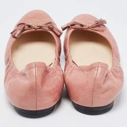 Prada Pink Leather Ballet Flats Size 39