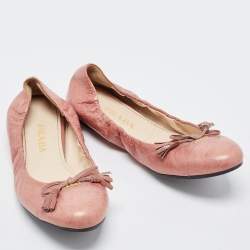Prada Pink Leather Ballet Flats Size 39