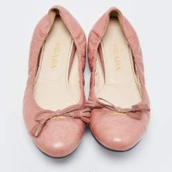 Prada Pink Leather Ballet Flats Size 39