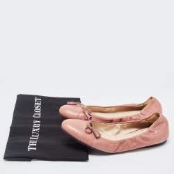 Prada Pink Leather Ballet Flats Size 39