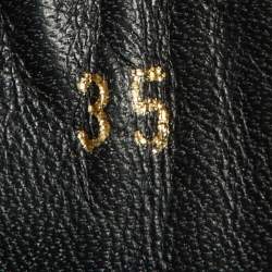 Pre Owned Prada Black Patent Leather Micro Sole Wing Tip Chelsea Boots Size 35