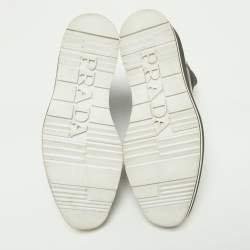 Pre Owned Prada Black Patent Leather Micro Sole Wing Tip Chelsea Boots Size 35